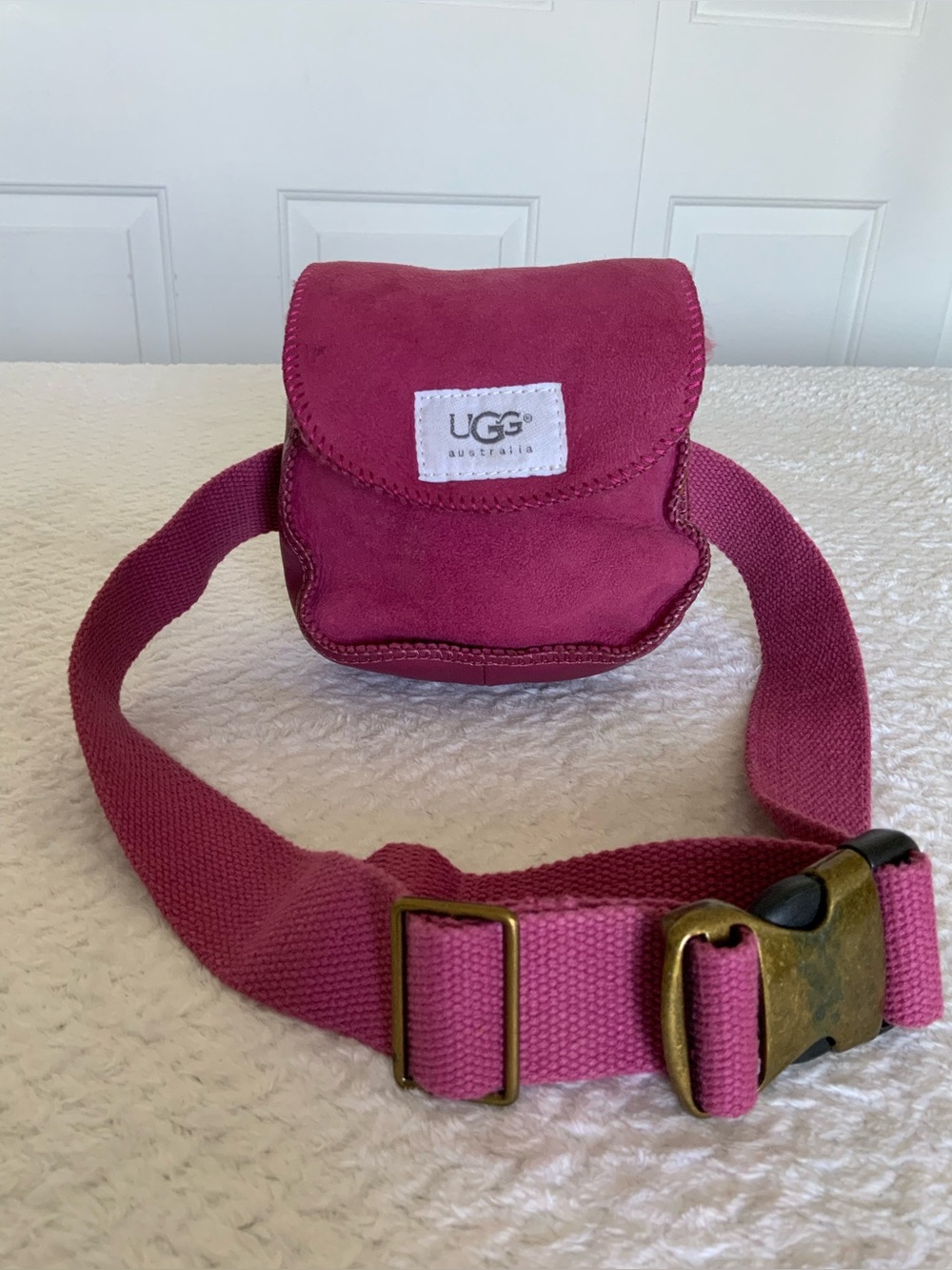UGG Australia Pink Suede Fanny Pack Waist Bag